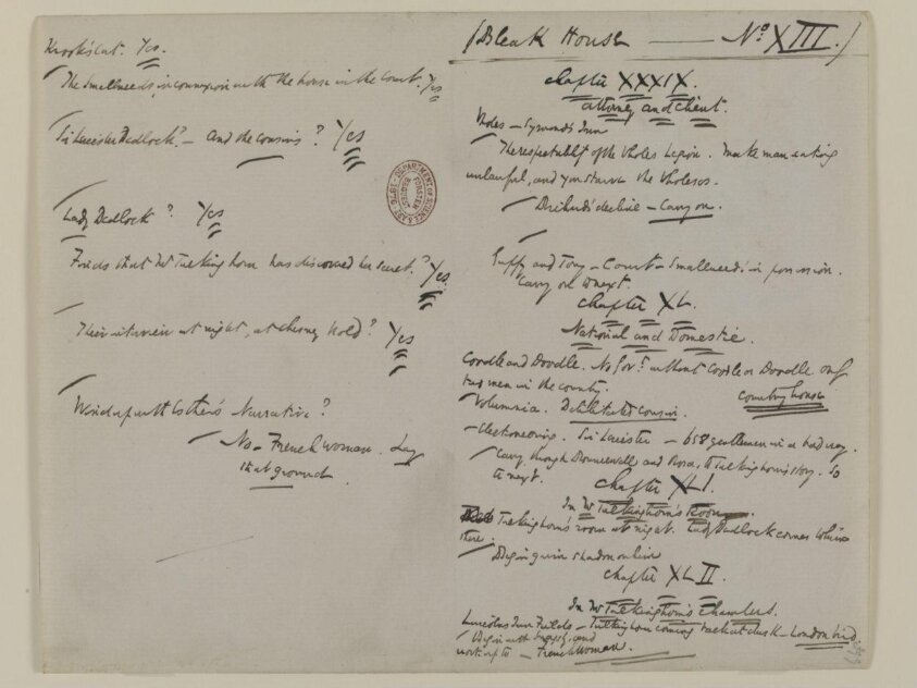 Original manuscript of Bleak House and the East Wind, by Charles Dickens, vol. 6