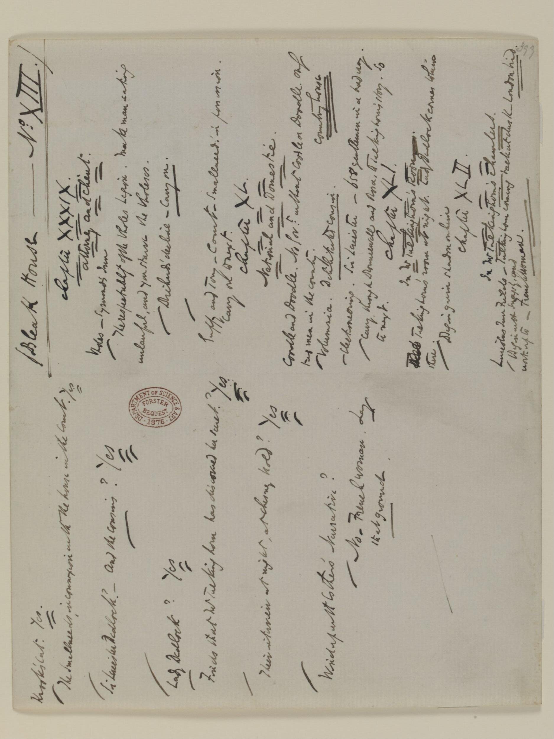 Original manuscript of Bleak House and the East Wind, by Charles Dickens, vol. 6