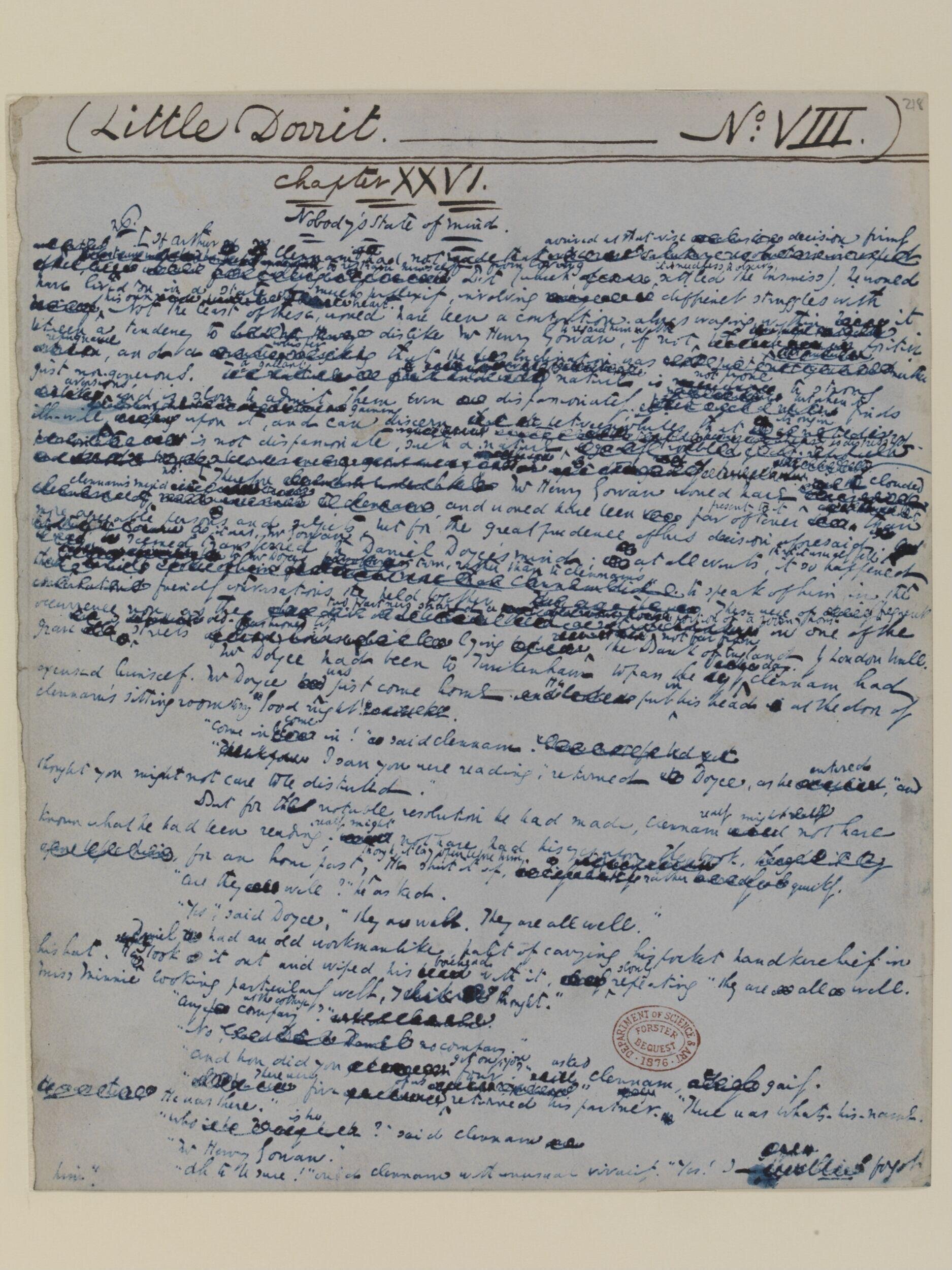 Original manuscript of Little Dorrit, by Charles Dickens, vol. 4