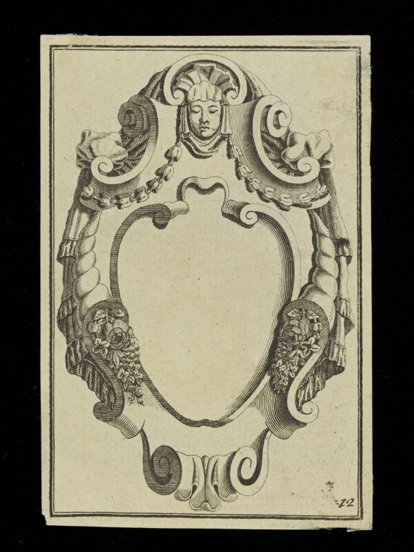 Thirty three shields & compartments for monumental inscriptions, coats ...