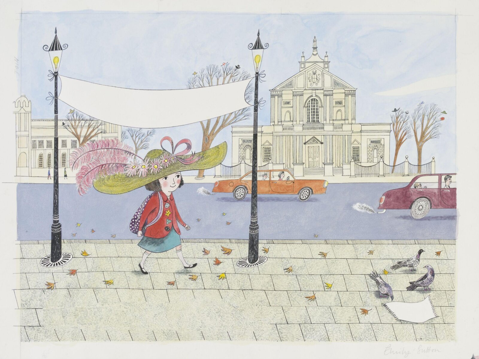 Clara passing by the V&A, Emily Sutton, 2011