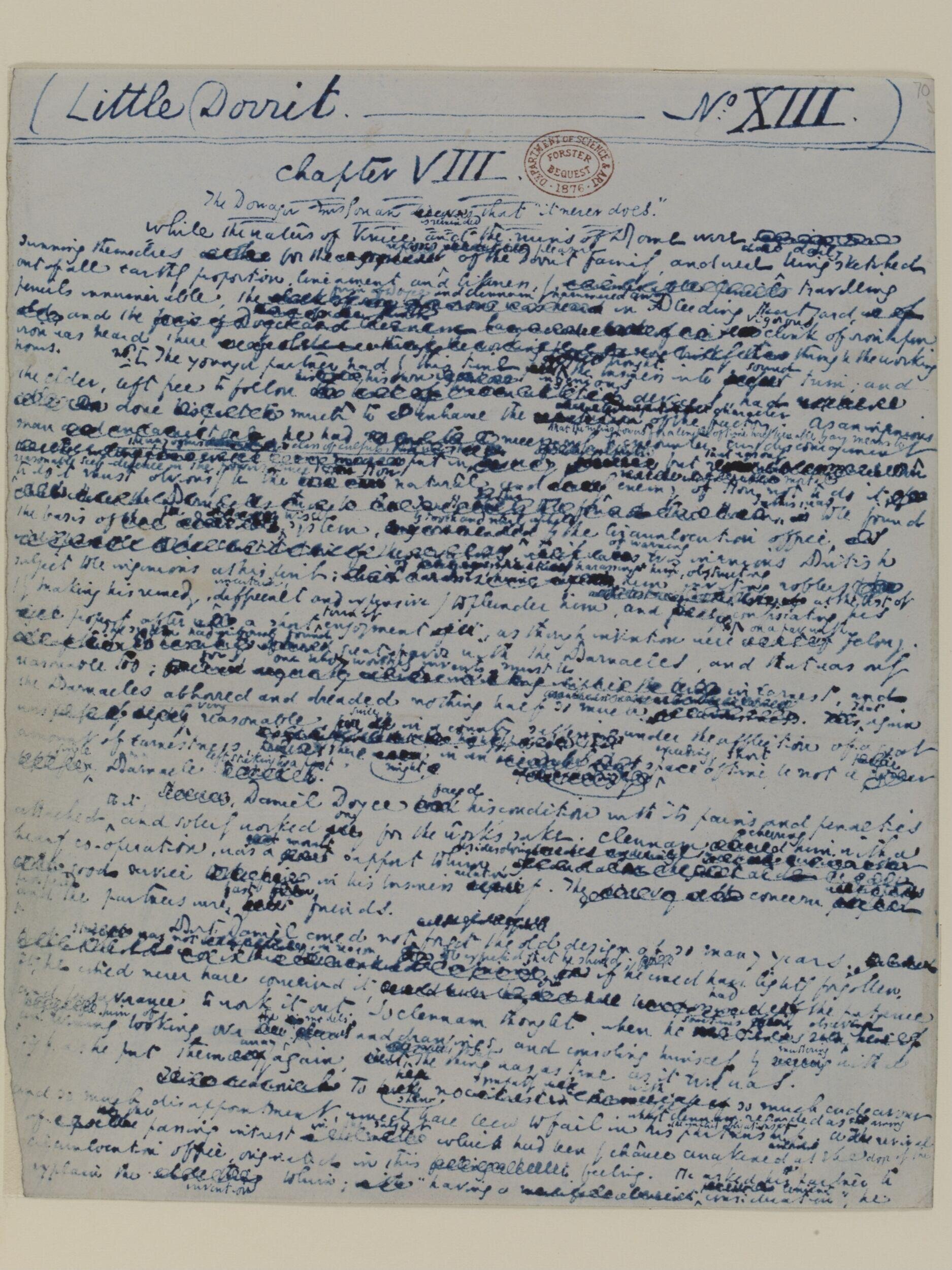 Original manuscript of Little Dorrit, by Charles Dickens, vol. 6