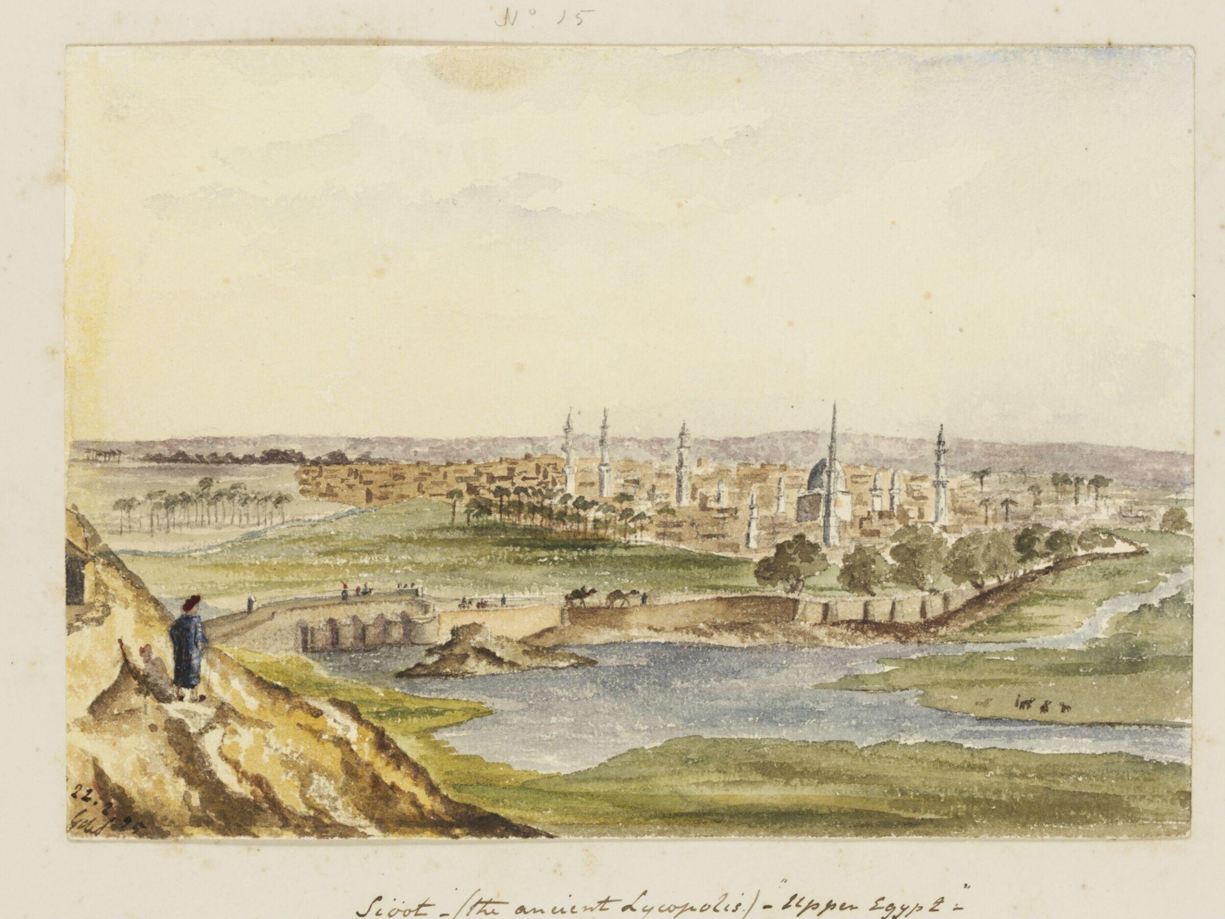 `Sioot - (the ancient Lycopolis.) - "Upper Egypt."  from the Stabl-Antar Hill', George de Sausmarez, 1855