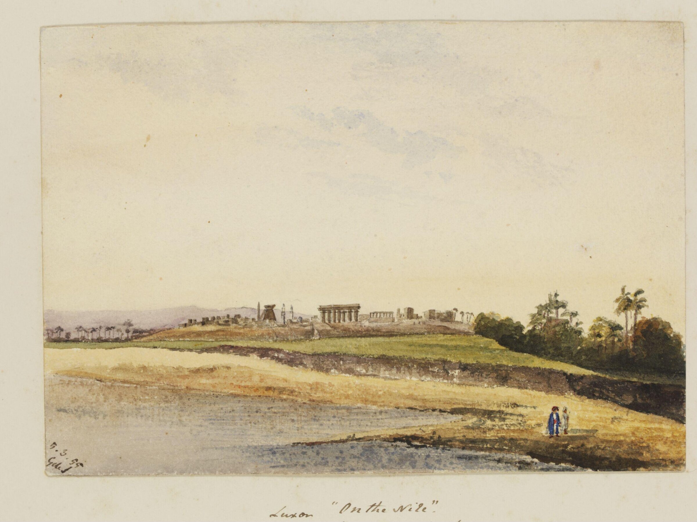 `Luxor "On the Nile" -  from the Gournou Bank', George de Sausmarez, 1855