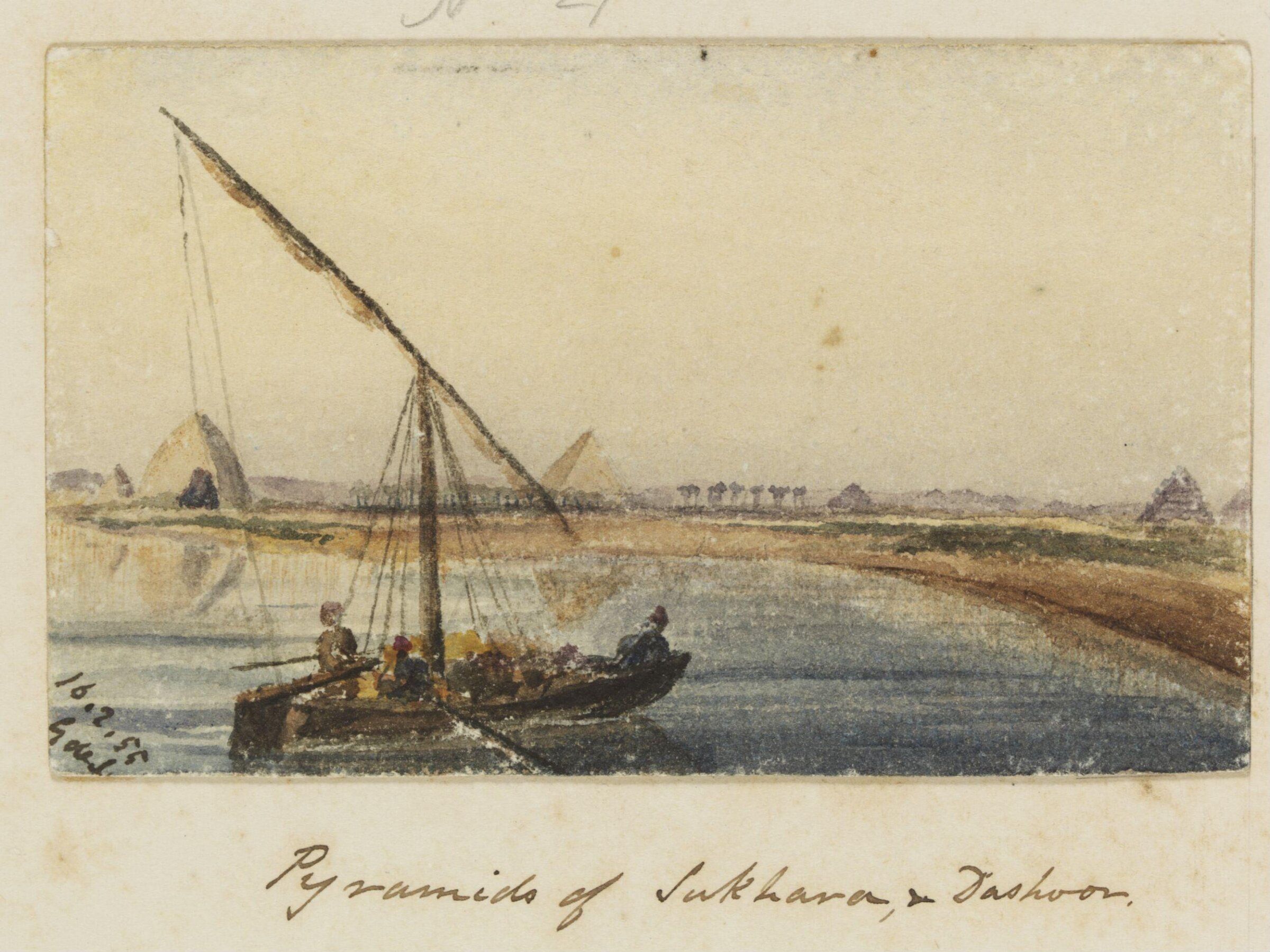 `Pyramids of Sakhara, & Dashoor.  Upper Egypt', George de Sausmarez, 1855