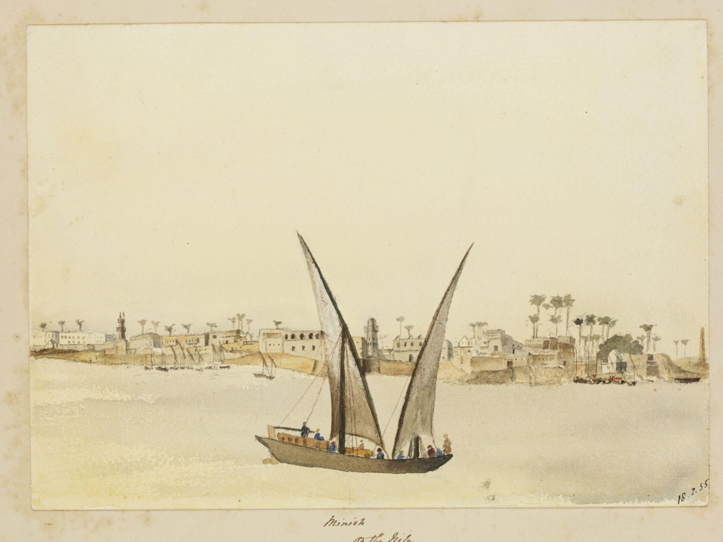 `Minieh  On the Nile', George de Sausmarez, 1855