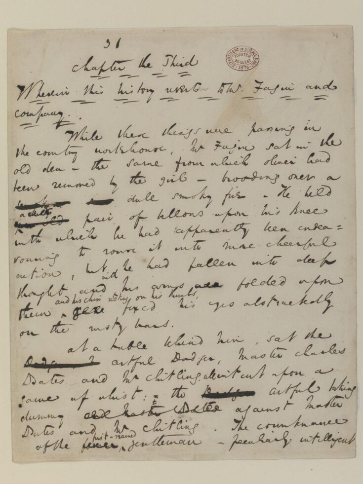 Original manuscript of Oliver Twist, or the parish boy's progress, by Charles Dickens, vol. 2 top image