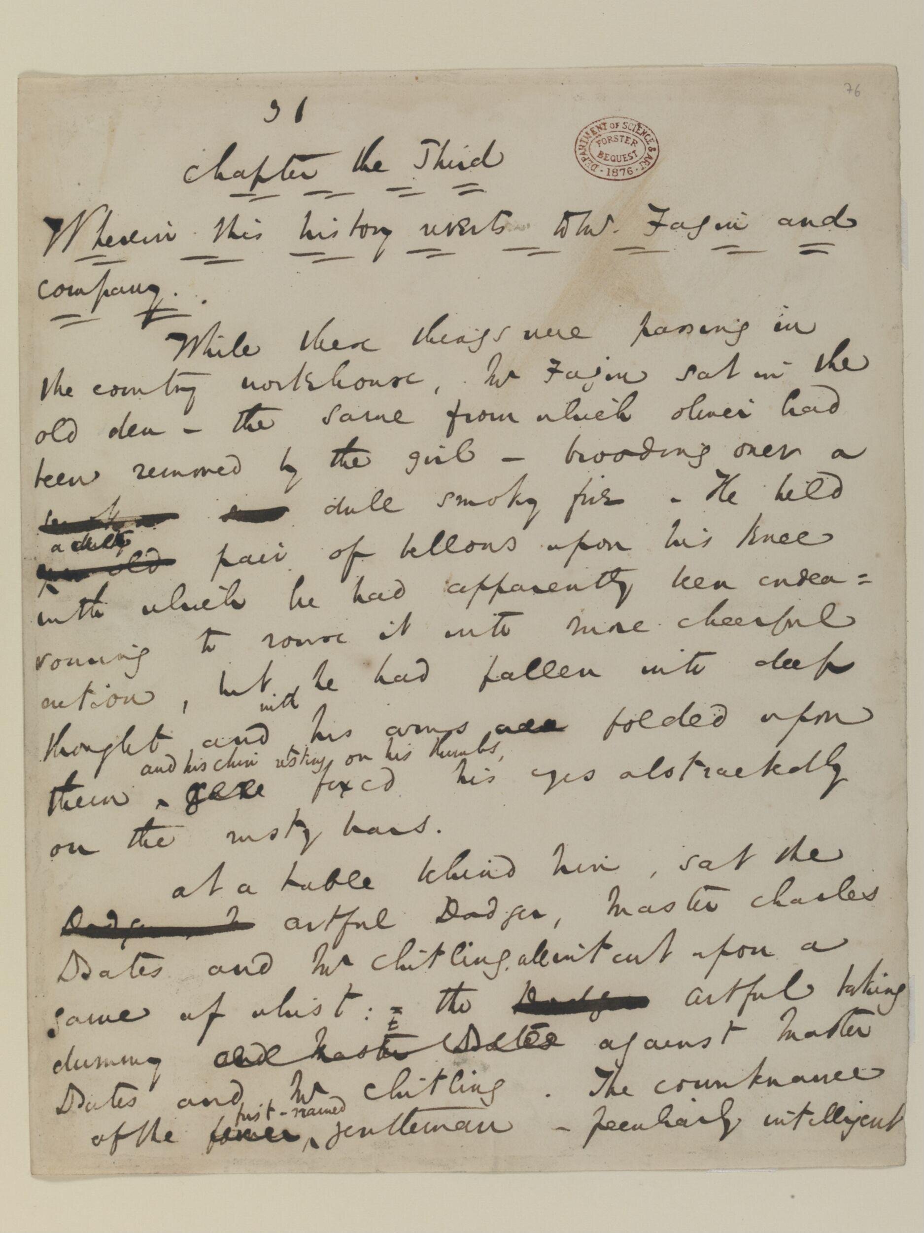 Original manuscript of Oliver Twist, or the parish boy's progress, by Charles Dickens, vol. 2