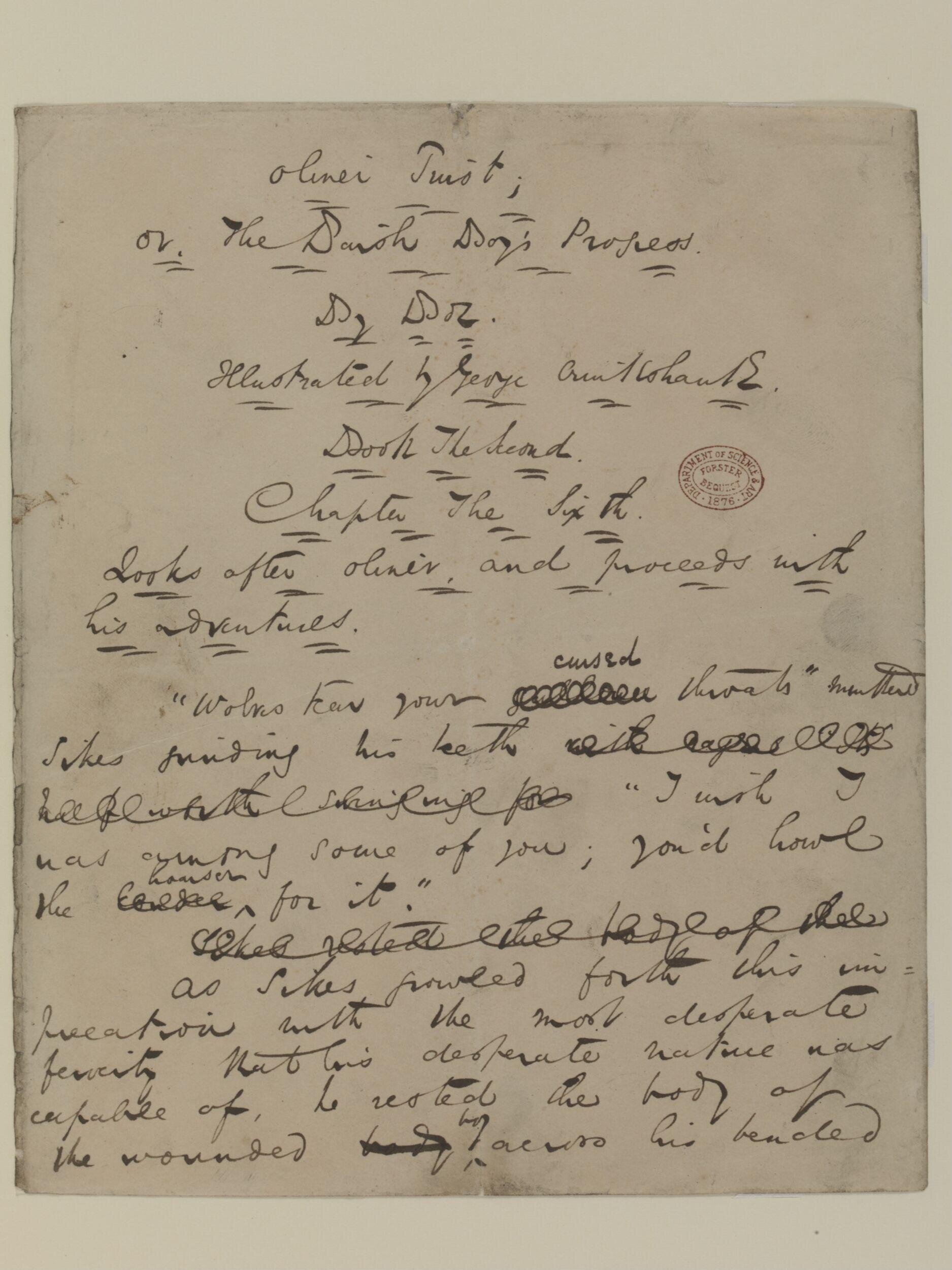 Original manuscript of Oliver Twist, or the parish boy's progress, by Charles Dickens, vol. 3