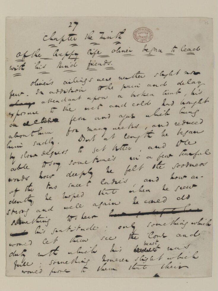 Original manuscript of Oliver Twist, or the parish boy's progress, by Charles Dickens, vol. 4 top image