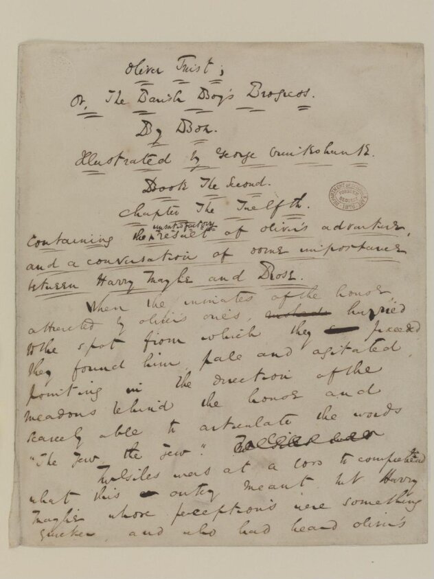 Original manuscript of Oliver Twist, or the parish boy's progress, by Charles Dickens, vol. 5-6