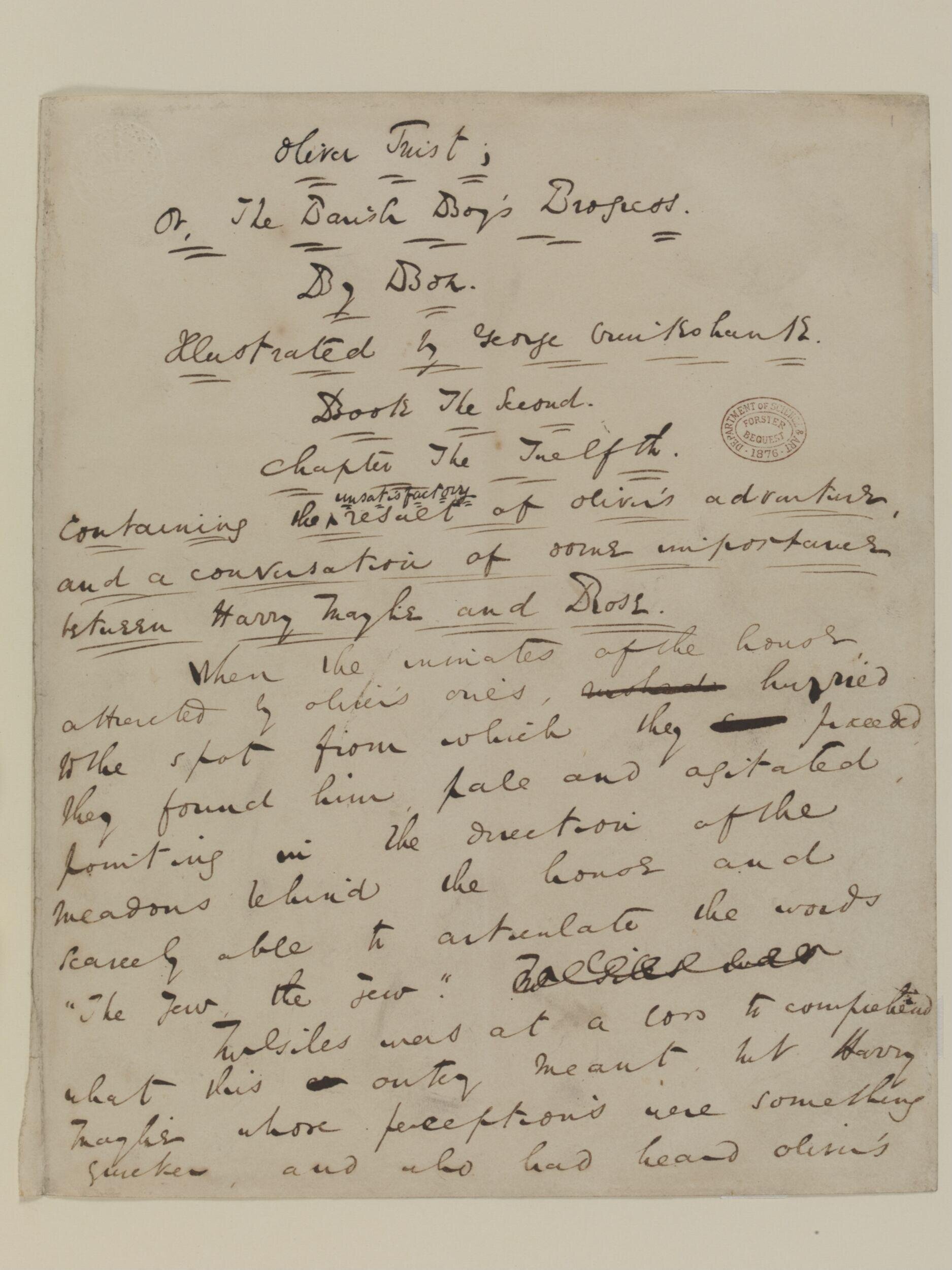 Original manuscript of Oliver Twist, or the parish boy's progress, by Charles Dickens, vol. 5-6