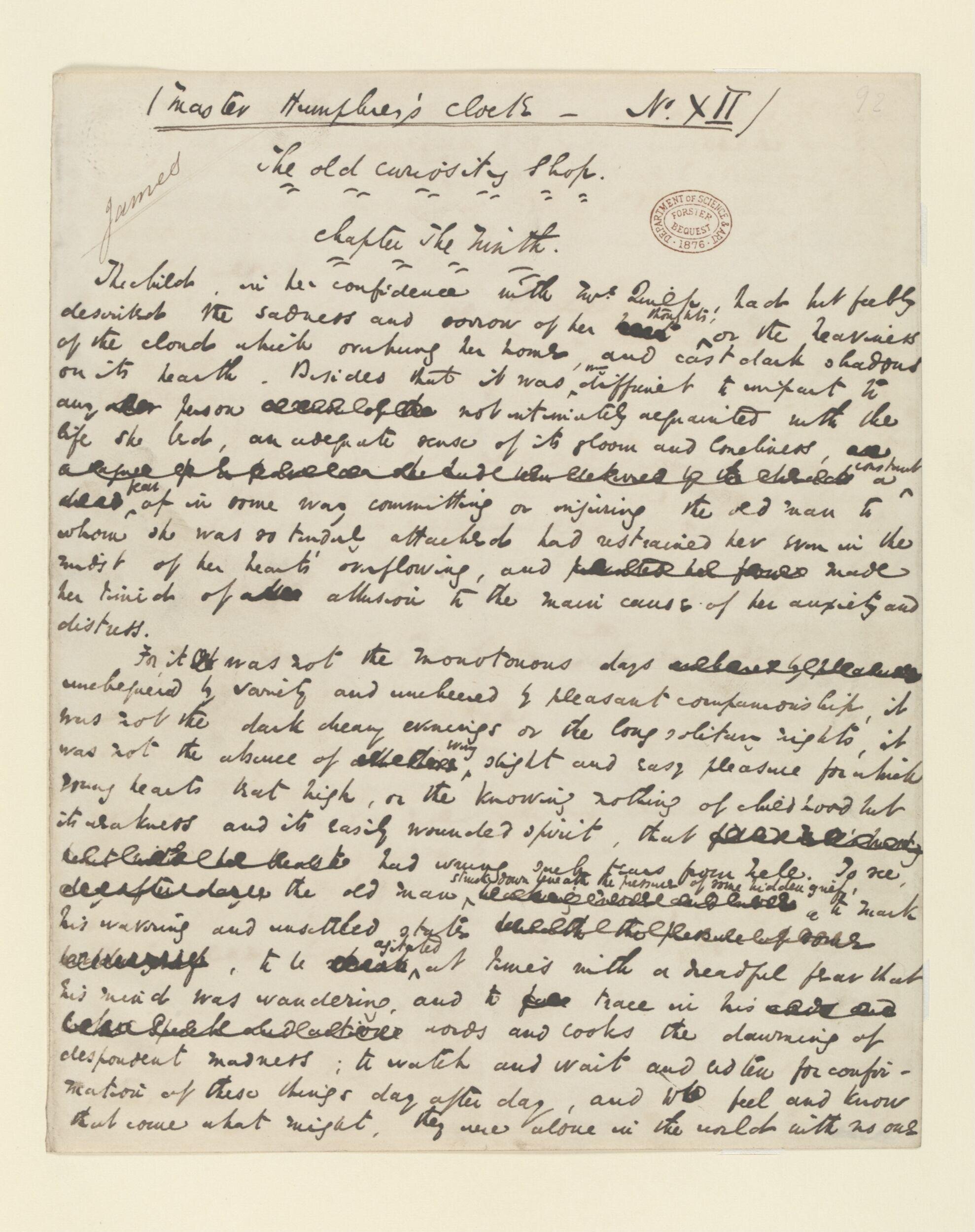 Original manuscript of The Old Curiosity Shop, vol. 2