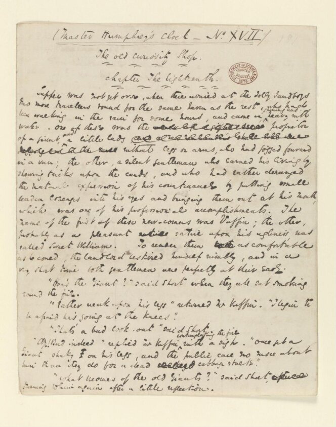 Original manuscript of The Old Curiosity Shop, vol. 3