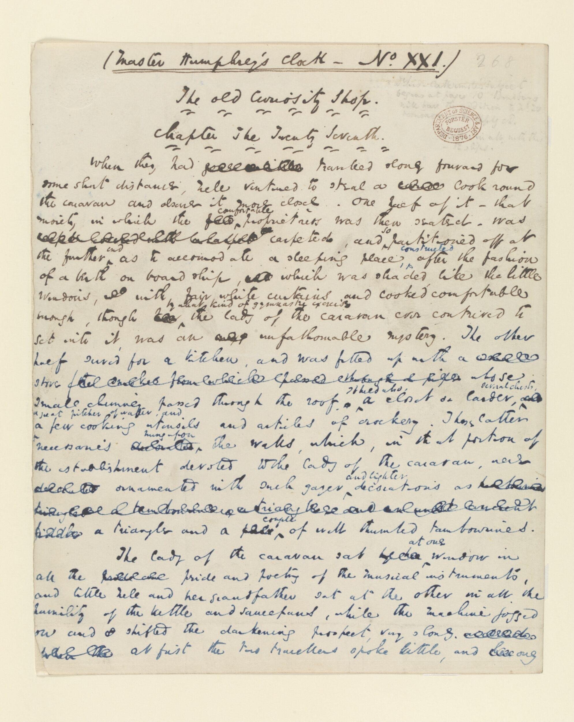 Original manuscript of The Old Curiosity Shop, vol. 4