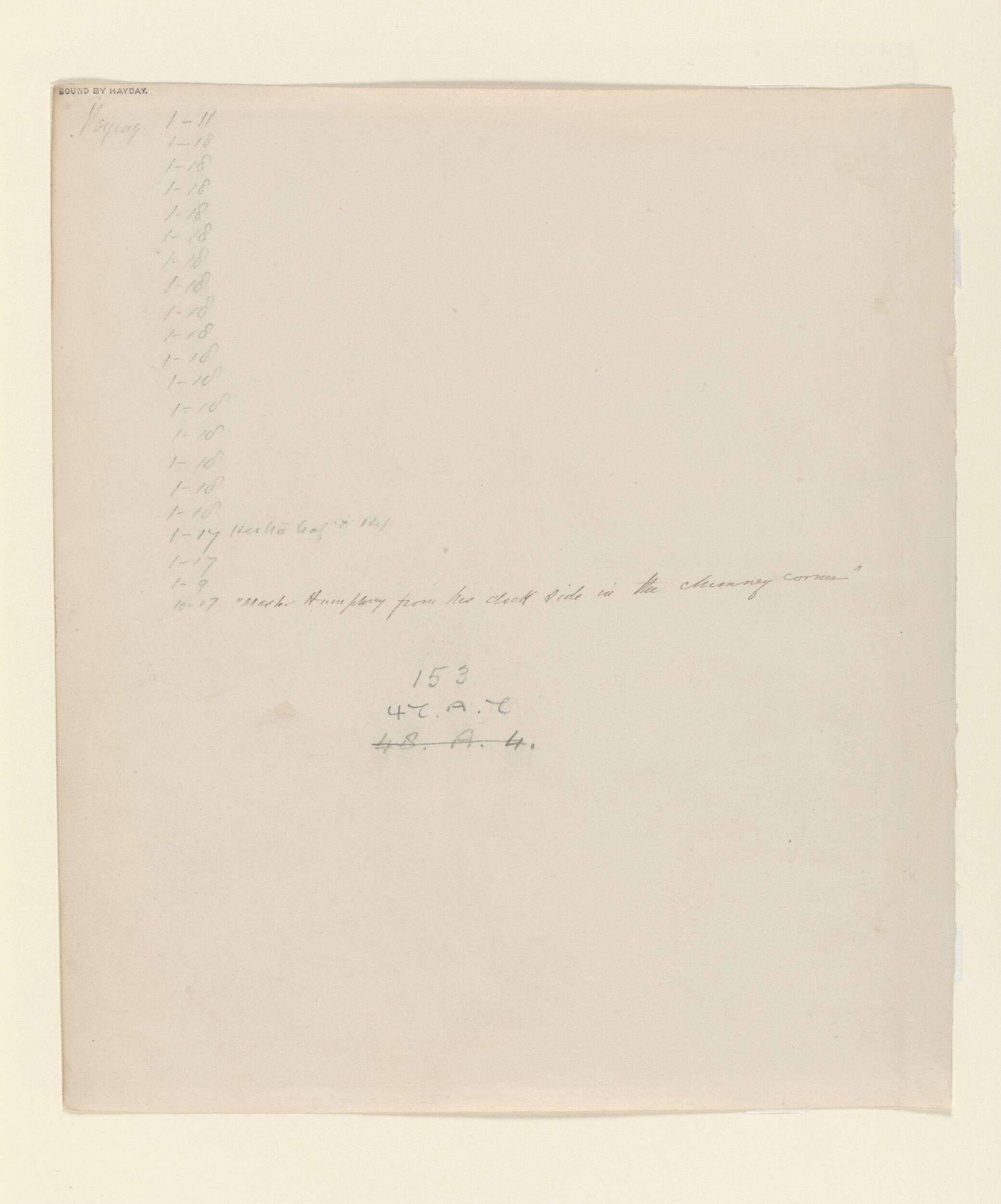 Original manuscript of The Old Curiosity Shop, vol. 5