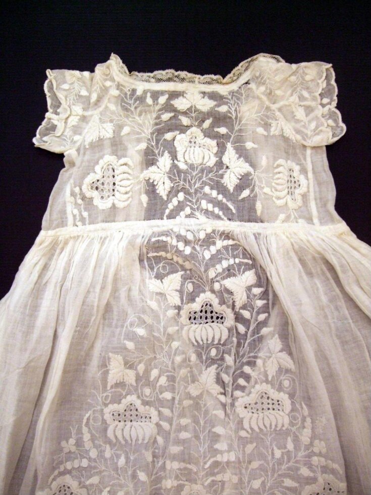 Child's Chikan Embroidered Muslin Gown top image