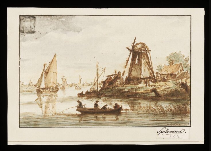 River landscape with a windmill top image