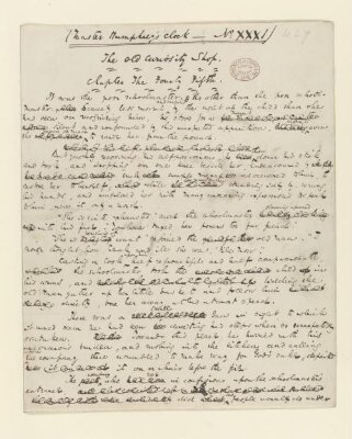 Original manuscript of The Old Curiosity Shop, vol. 6