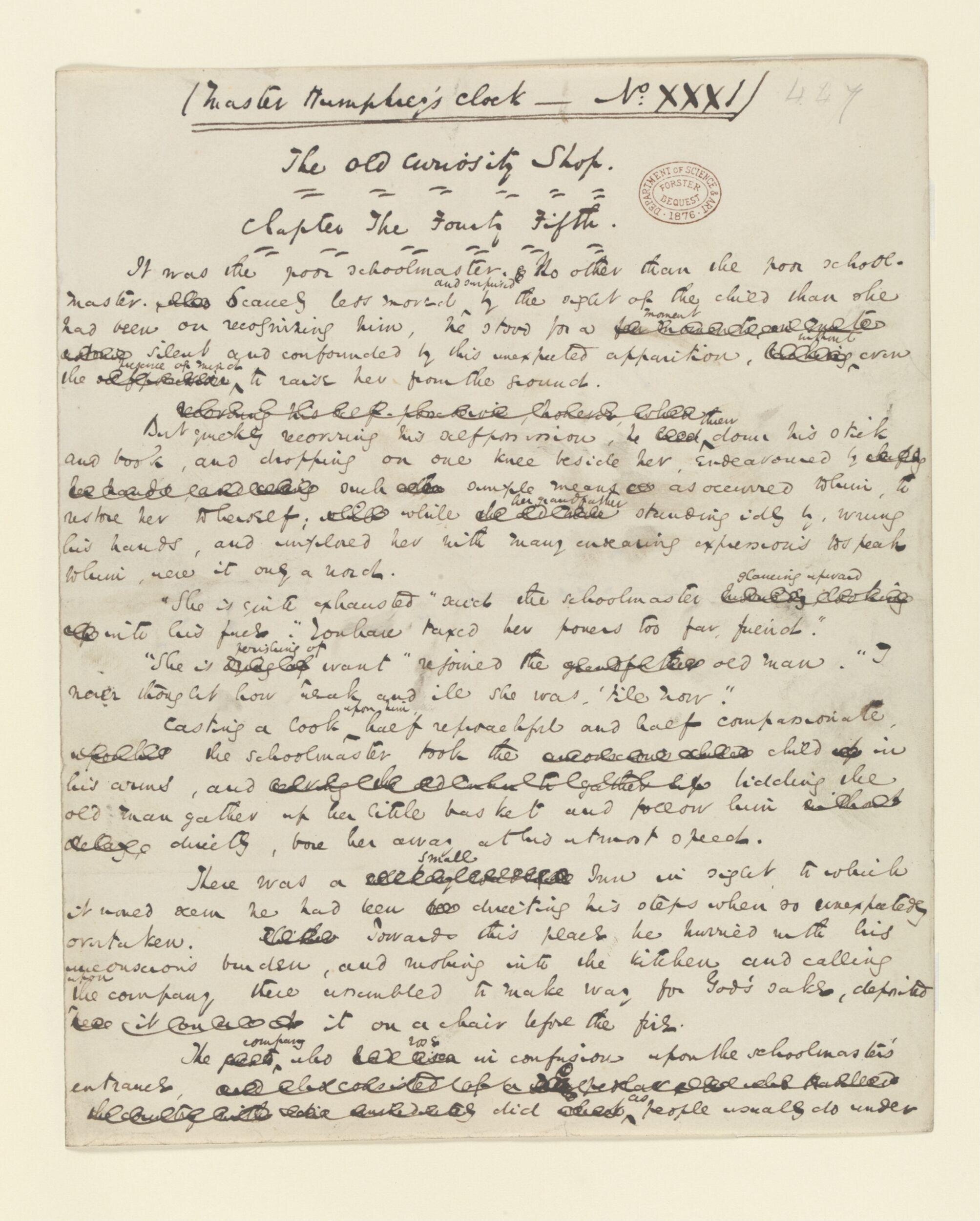 Original manuscript of The Old Curiosity Shop, vol. 6