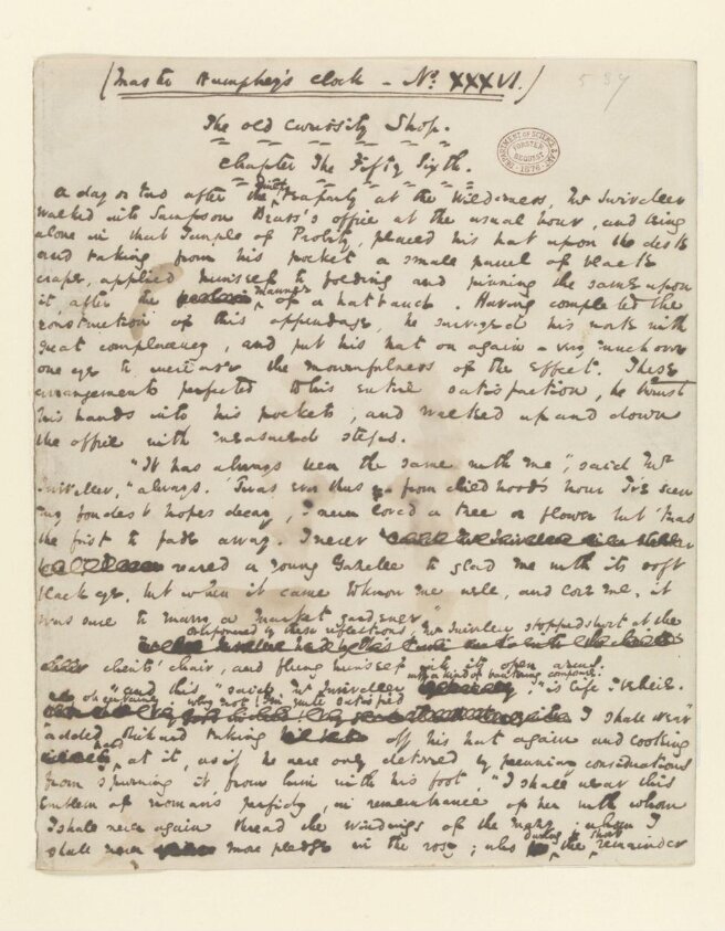 Original manuscript of The Old Curiosity Shop, vol. 7