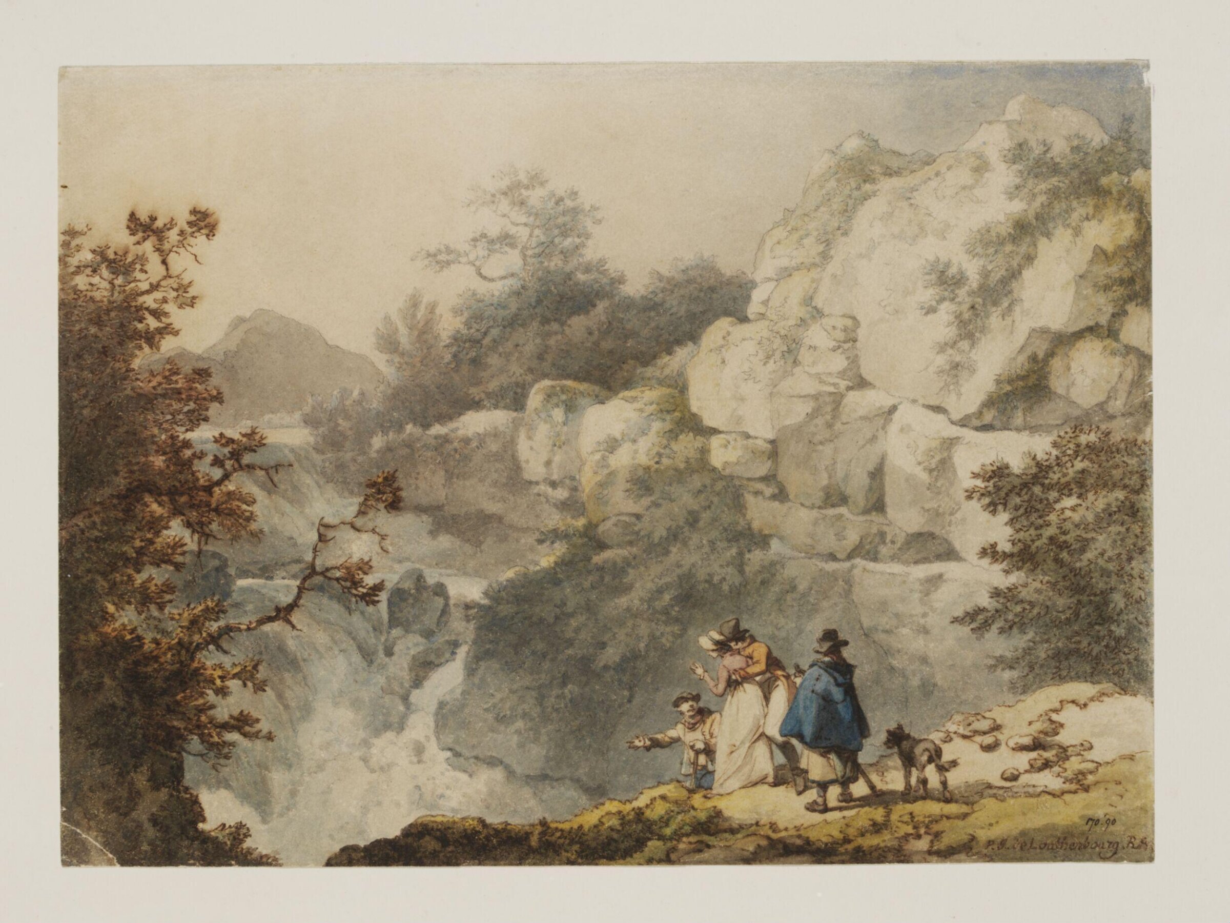 Cataract on the Llugwy, near Conway, Philippe Jacques de Loutherbourg, late 18th century
