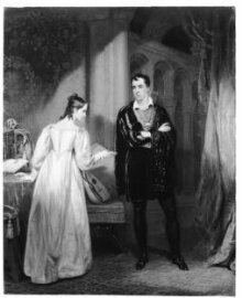 Charles Mayne Young as Hamlet and Mary Glover as Ophelia in Hamlet by William Shakespeare thumbnail 1