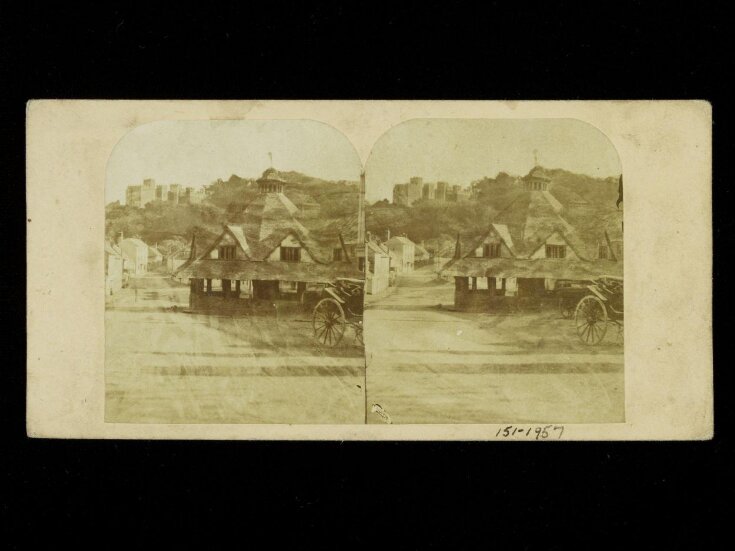 Stereoscopic photograph of Dunster in Somerset  top image