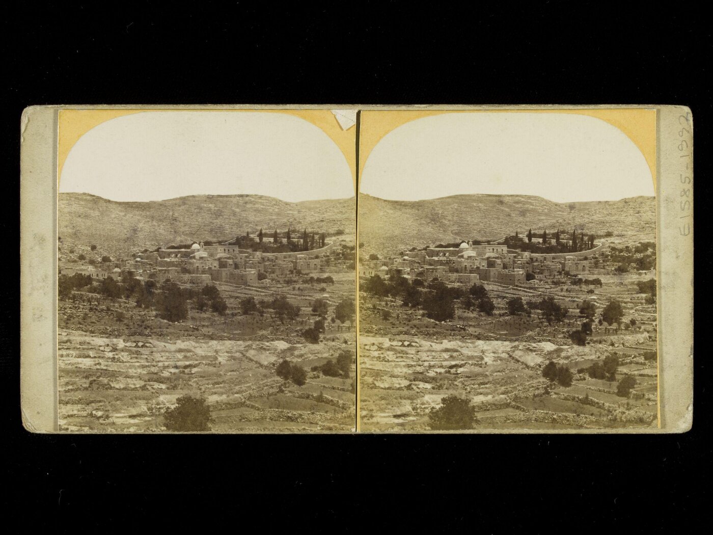 Unknown, Egypt, a ruined temple and a view of a walled city