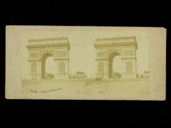 Stereoscopic photograph of the Arc de Triomphe in Paris