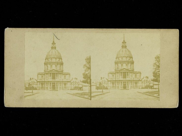Stereoscopic photograph of a domed church in Paris image