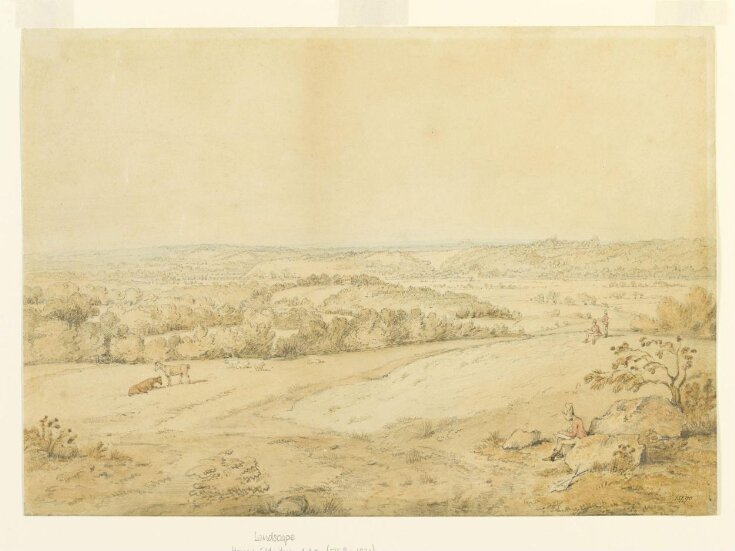 Landscape with soldiers sketching top image