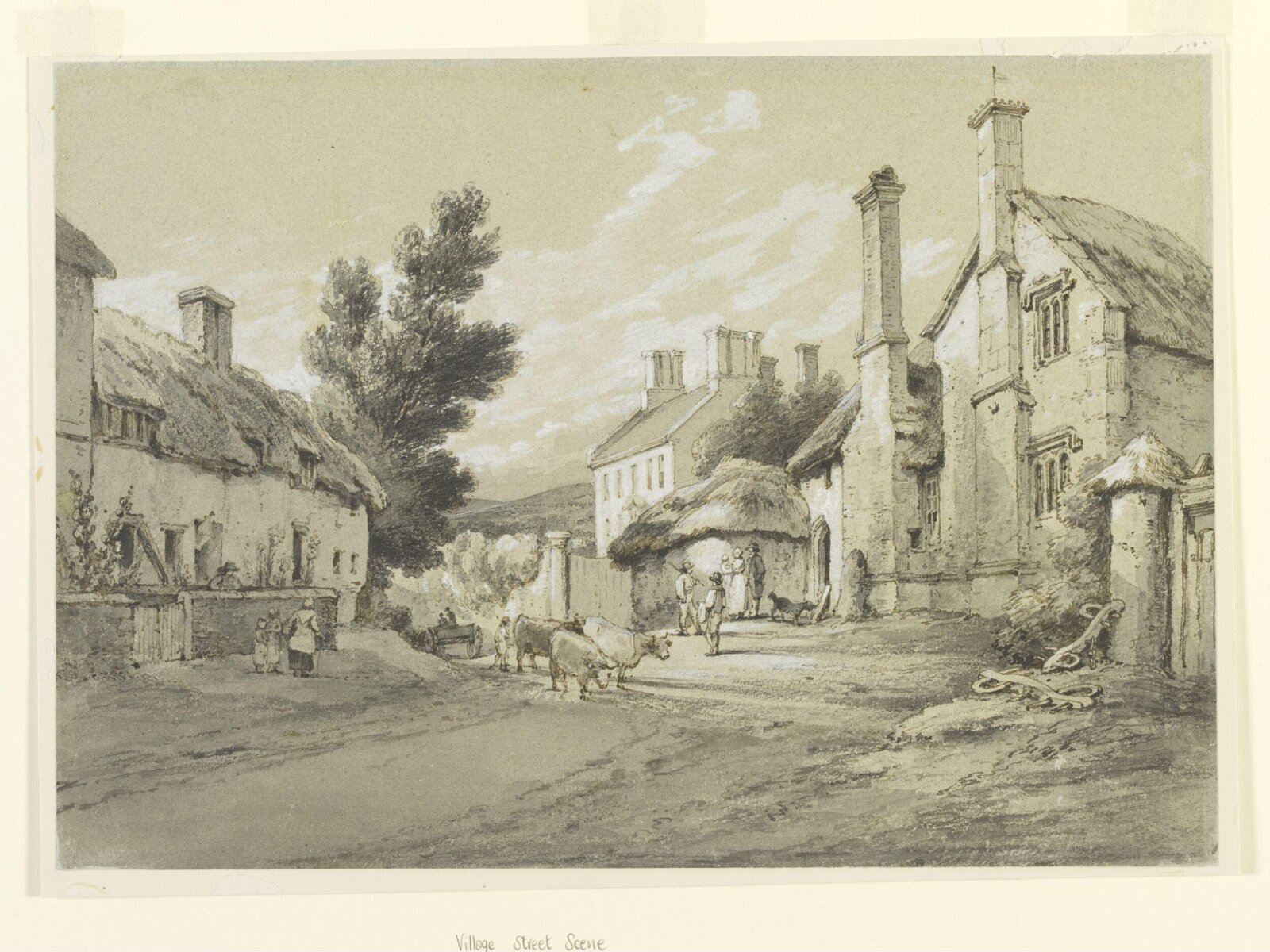 Village Scene, Edridge, late 19th century