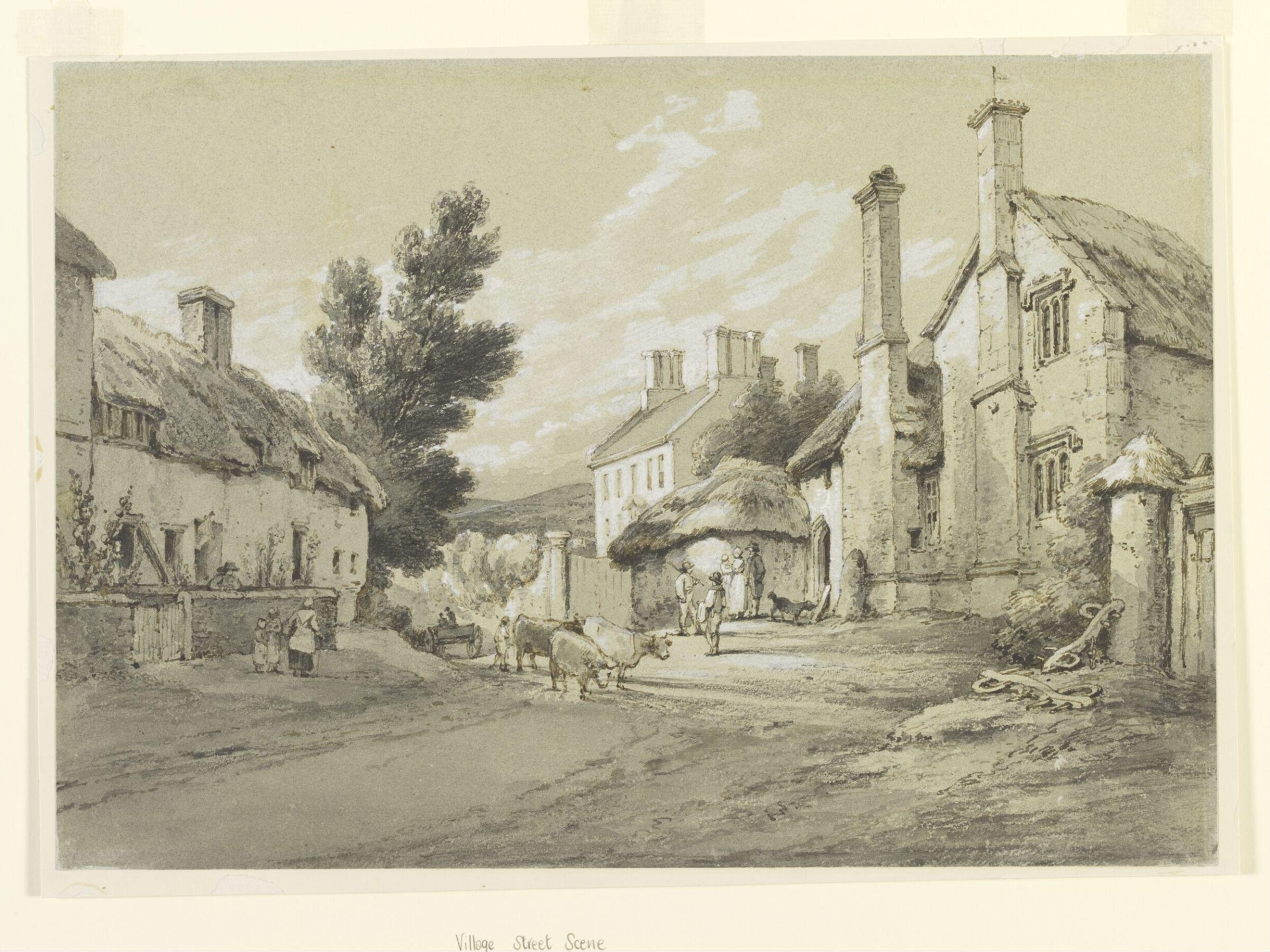 Village Scene, Edridge, late 19th century