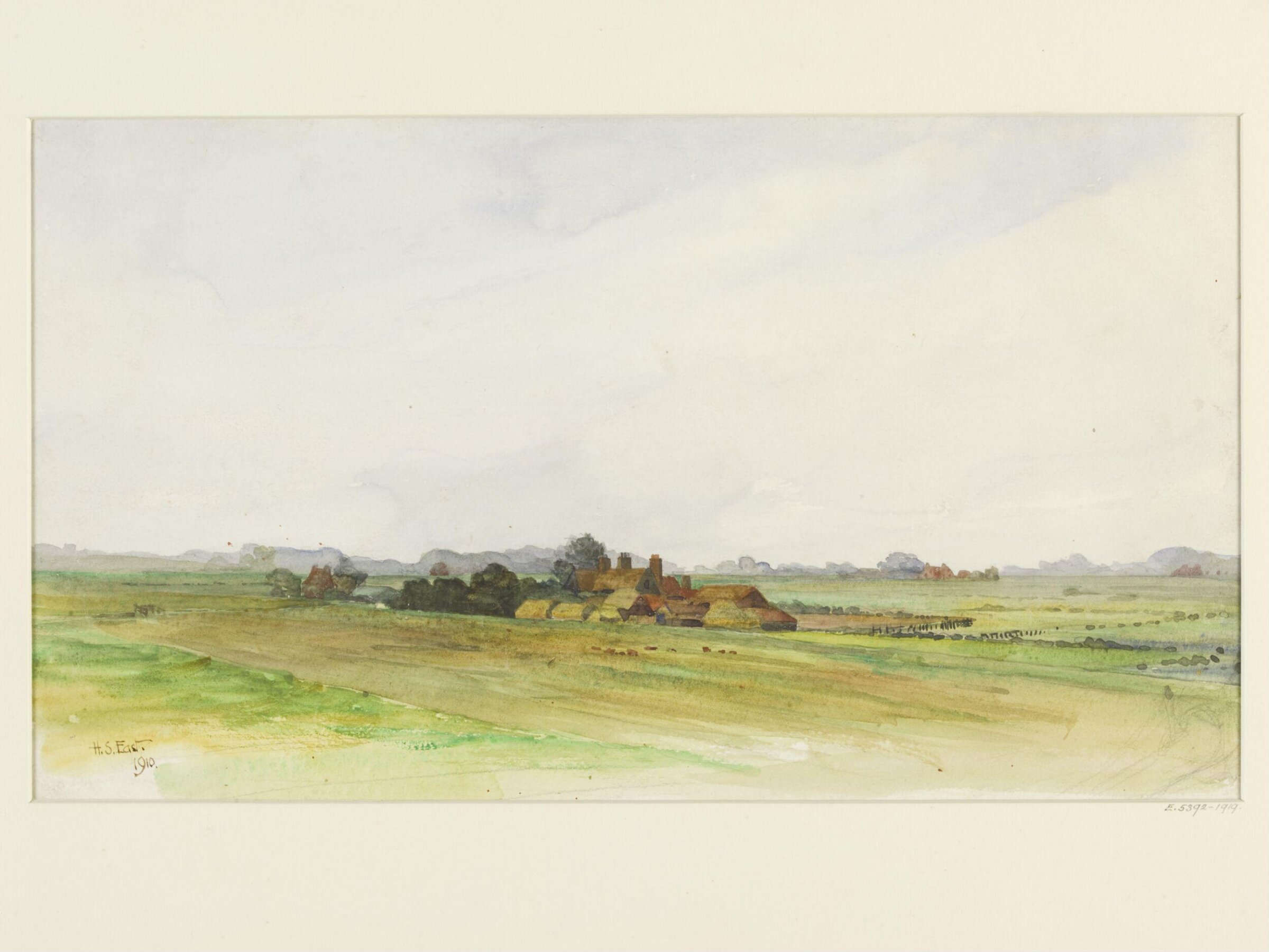 Landscape with Farm and Fields in Flat Country, Hubert Springford East, 1910