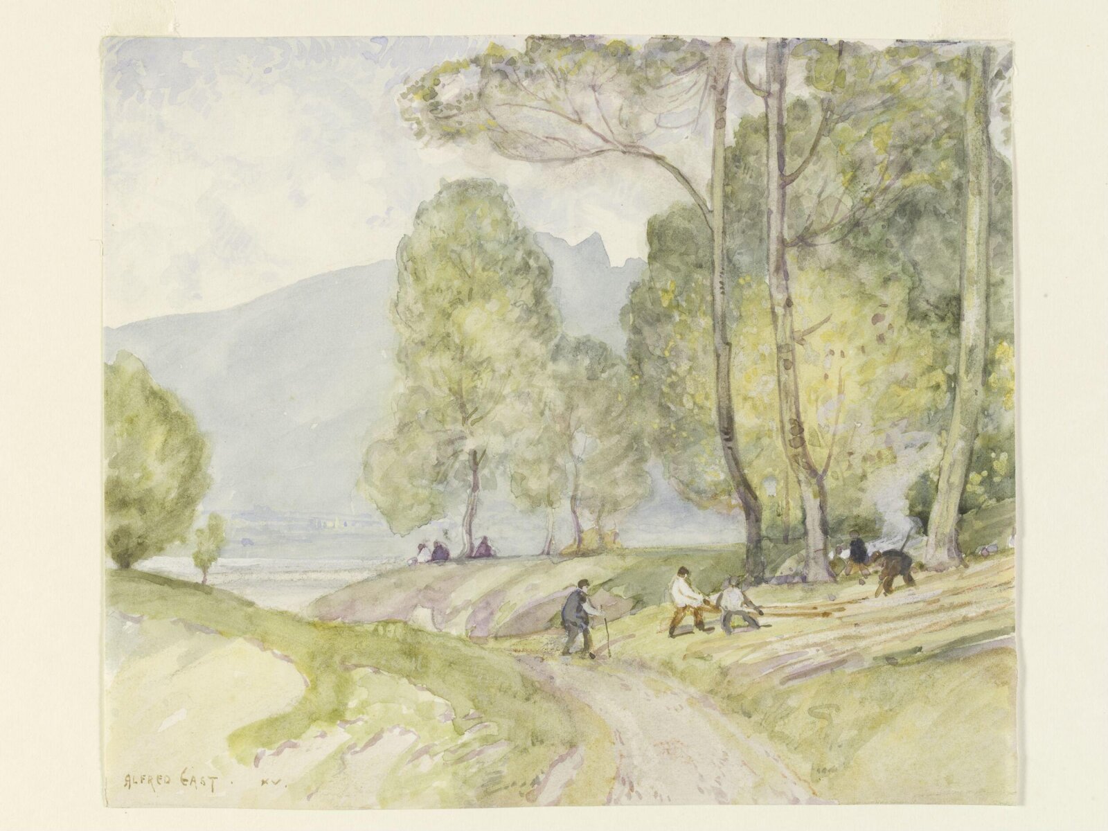 Cutting Timber, Aix-les-Bains, Alfred East, ca. 1895-1910