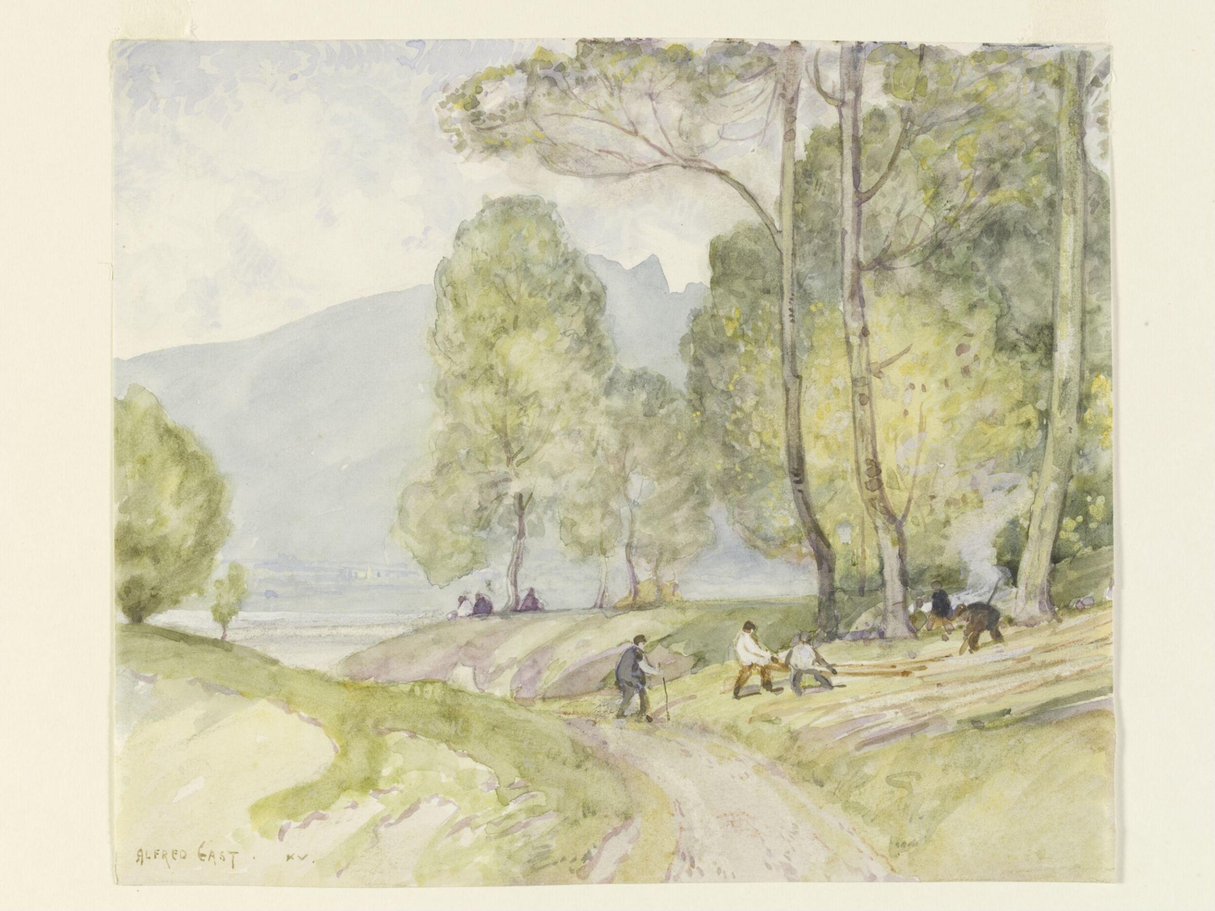 Cutting Timber, Aix-les-Bains, Alfred East, ca. 1895-1910