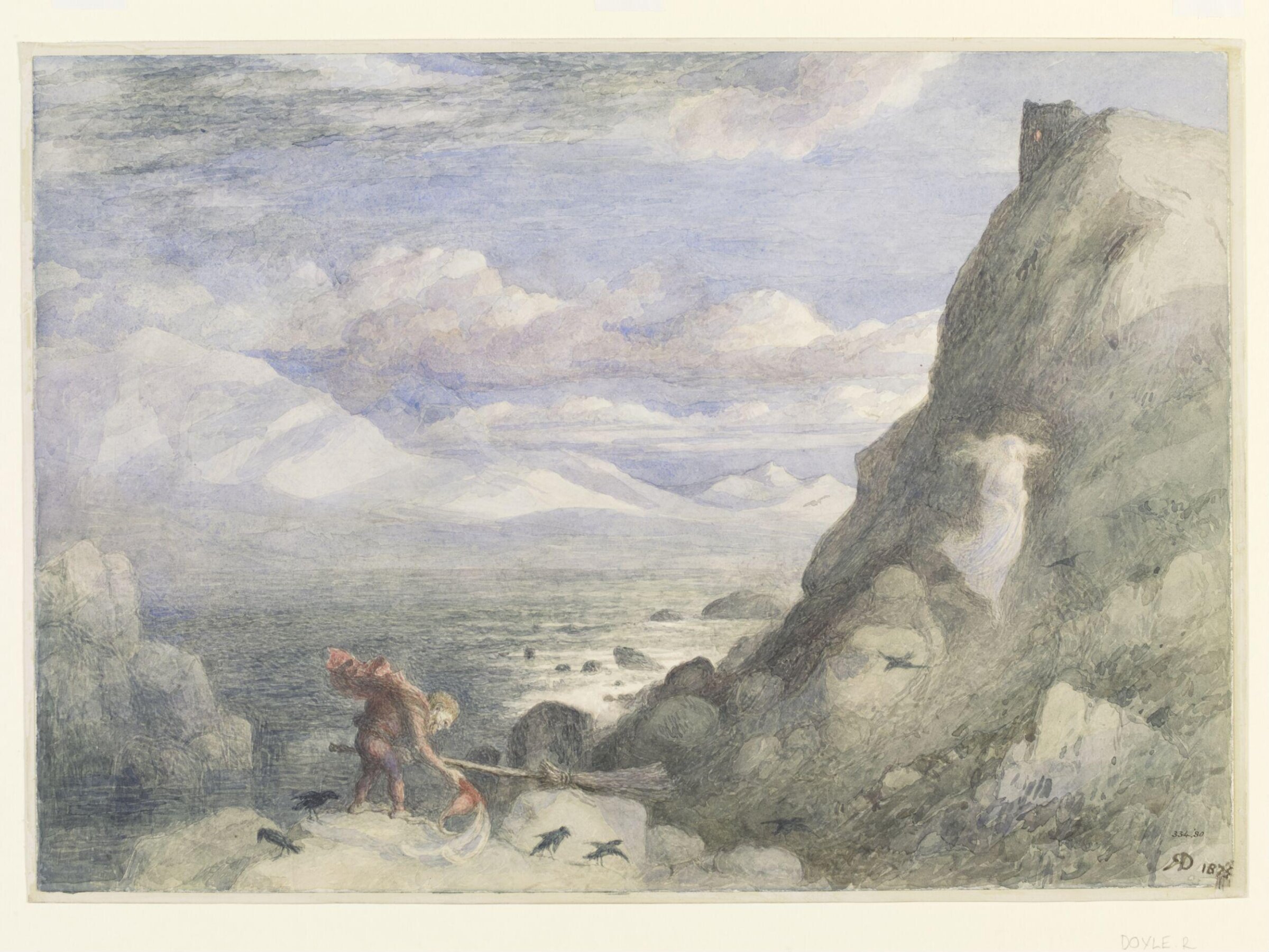 The Witch's Home, No. 1 : Broom Waiting- Coming Out, Richard Doyle, ca. 1870s