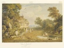 Landscape with cottage and figures thumbnail 1