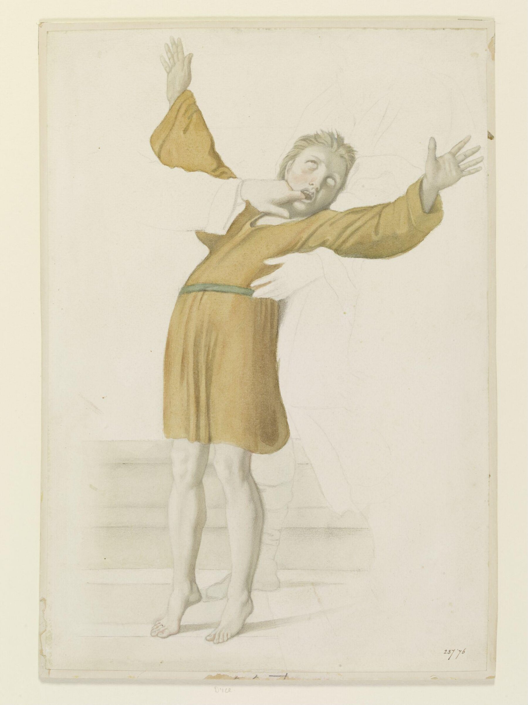 A figure copied from a fresco by Domenichino at the Monastery of Grotta Ferrata, William Dyce, 1844