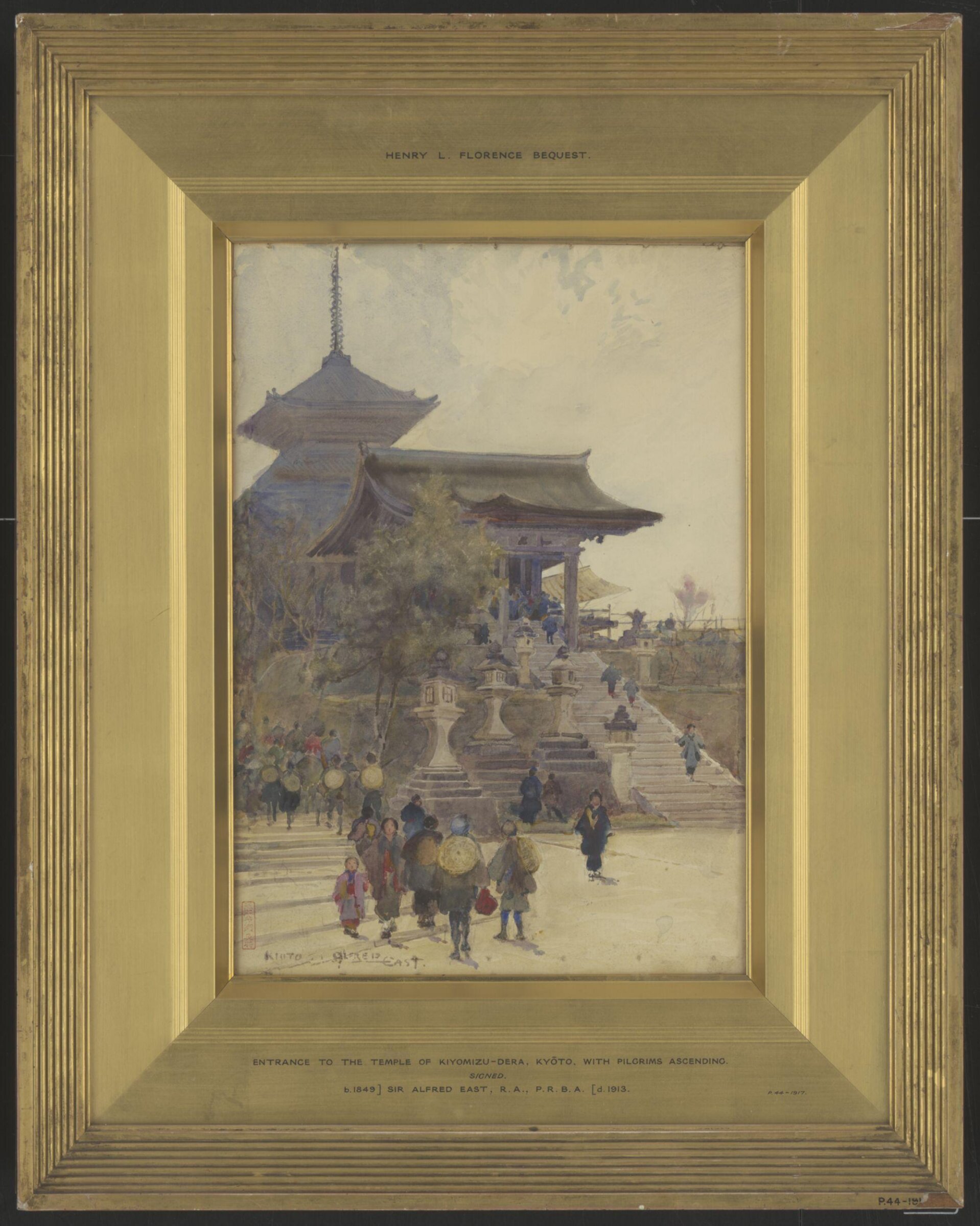 The Entrance to the Temple of Kiyomizu-Dera, Kyoto, with Pilgrims Ascending, Alfred East, ca. 1889