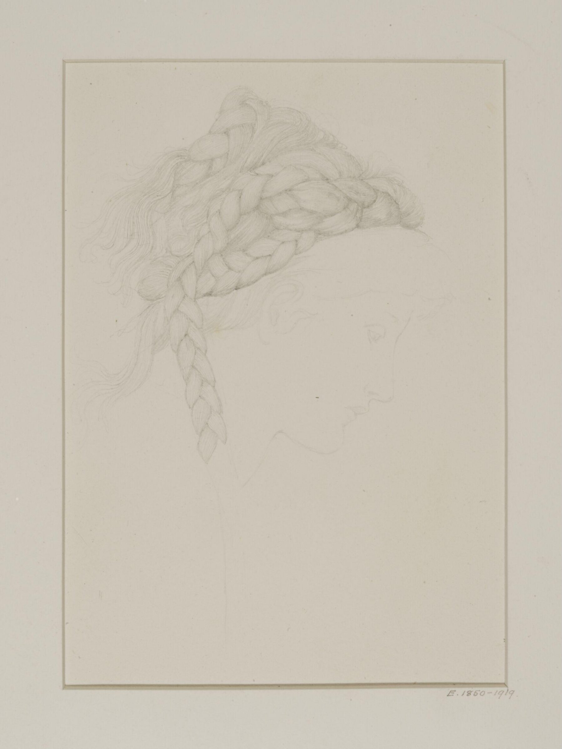 Study of a coiffure, Edward Coley Burne-Jones, ca.1872-75