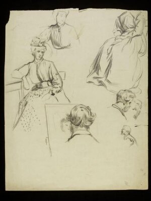A bearded man and a seated woman