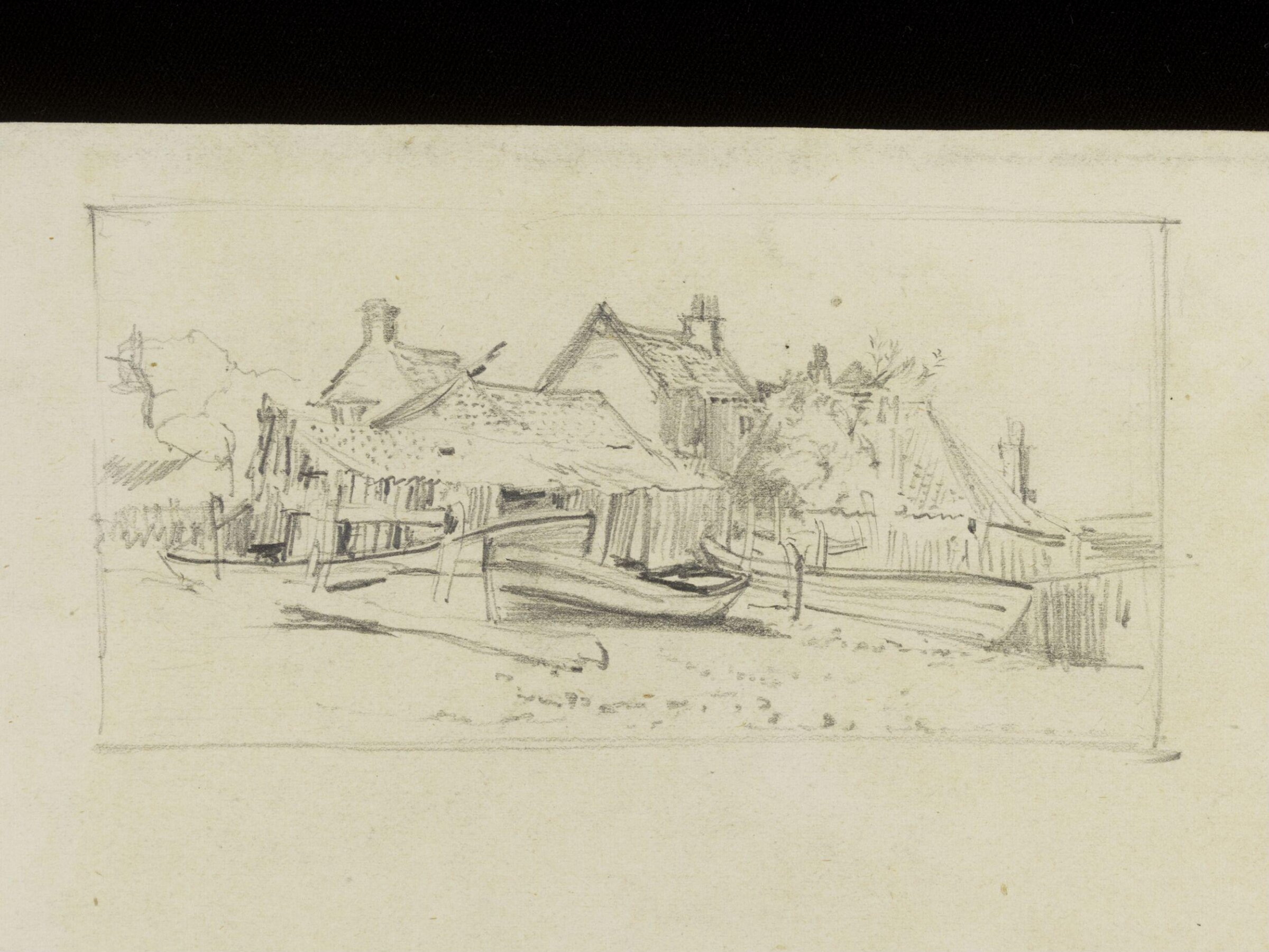 Boats with buildings in the background, Luke Fildes, ca. 1860-1927