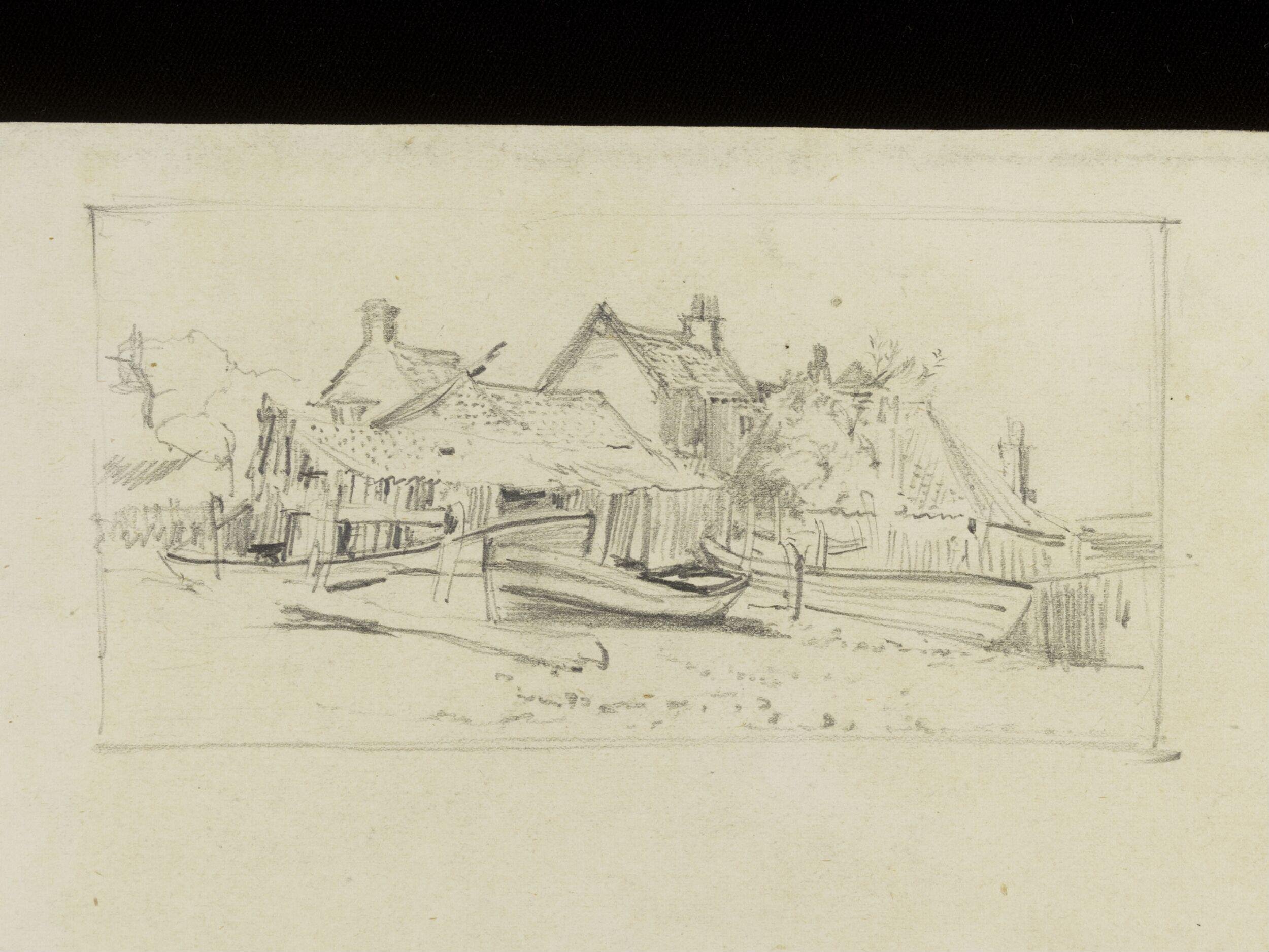 Boats with buildings in the background