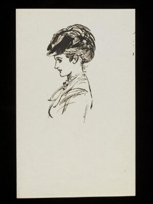 A woman with a hat on