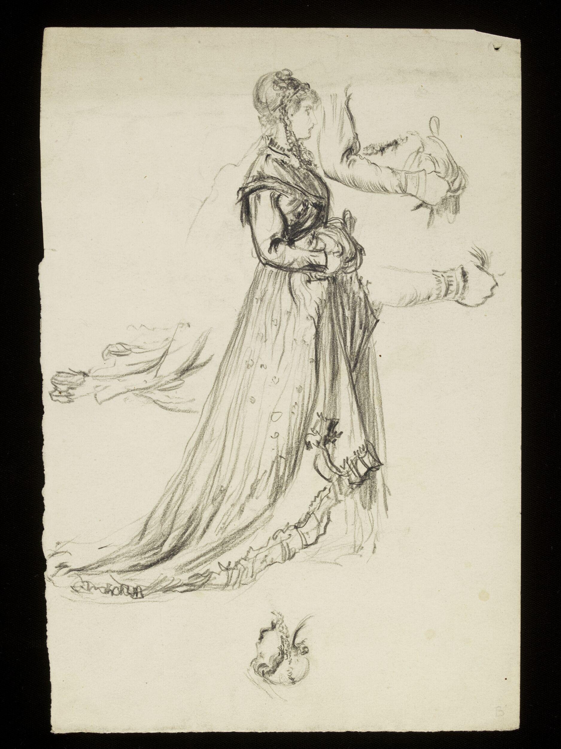 A woman with her hands in a muff