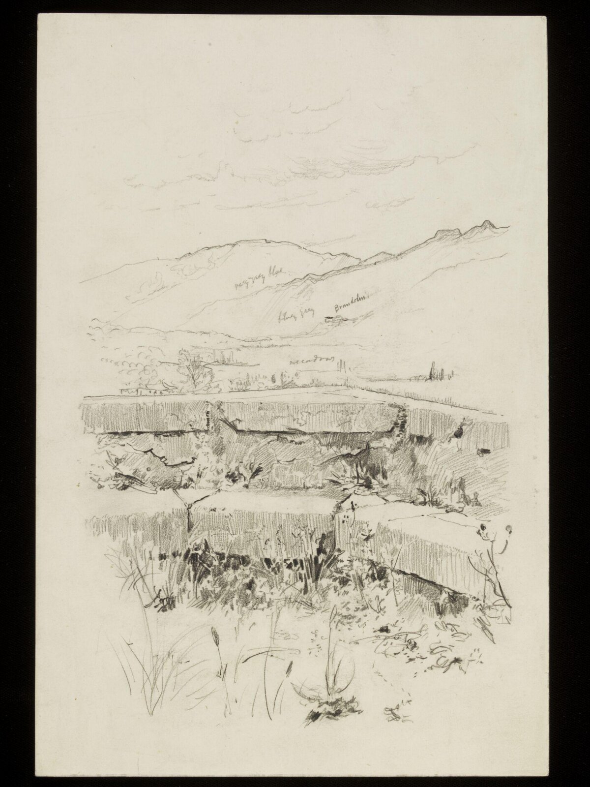 Stone steps and mountains, Luke Fildes, ca. 1860-1927