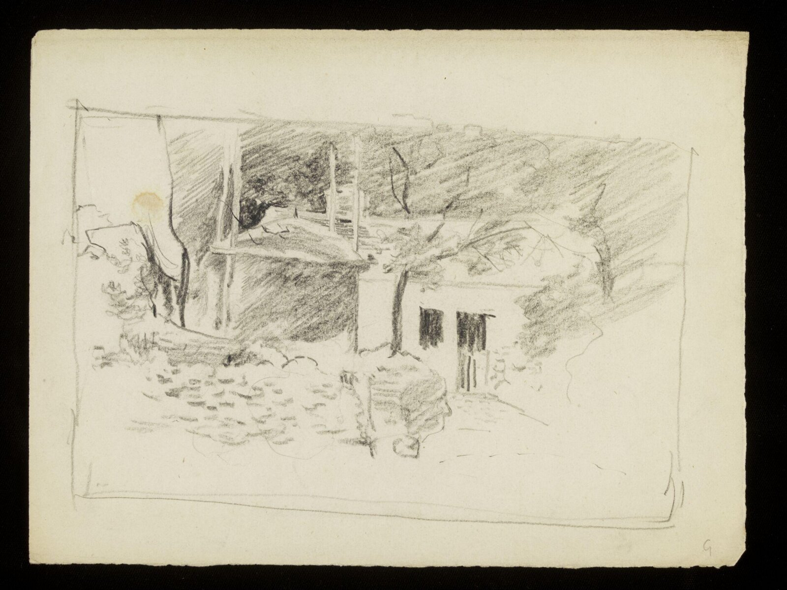 A building surrounded by trees, Luke Fildes, ca. 1860-1927