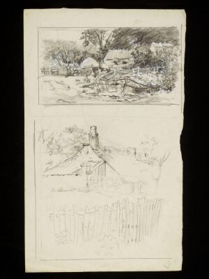 Buildings and wooden fences
